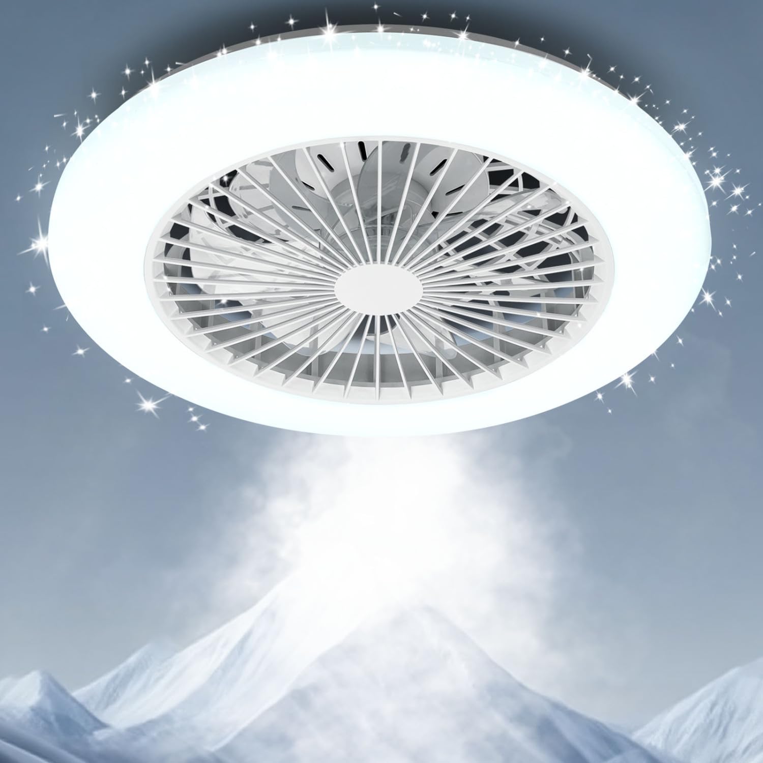 Aigostar Ventilador Techo Alexa, Luz LED 40W, 4400LM, 2700K-6500K Regulable, Lampara Ventilador Techo Inteligente con Mando a Distancia y Gateway, Silencioso, 6 Velocidades, Diameter 50CM