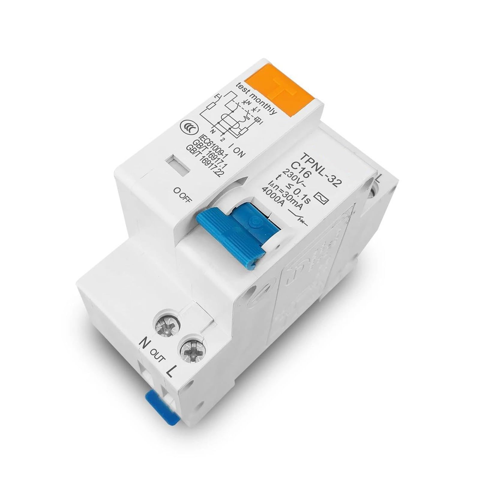 Interruttore differenziale DPNL 230V 1P+N con protezione da sovracorrente e cortocircuito RCBO MCB(16A)