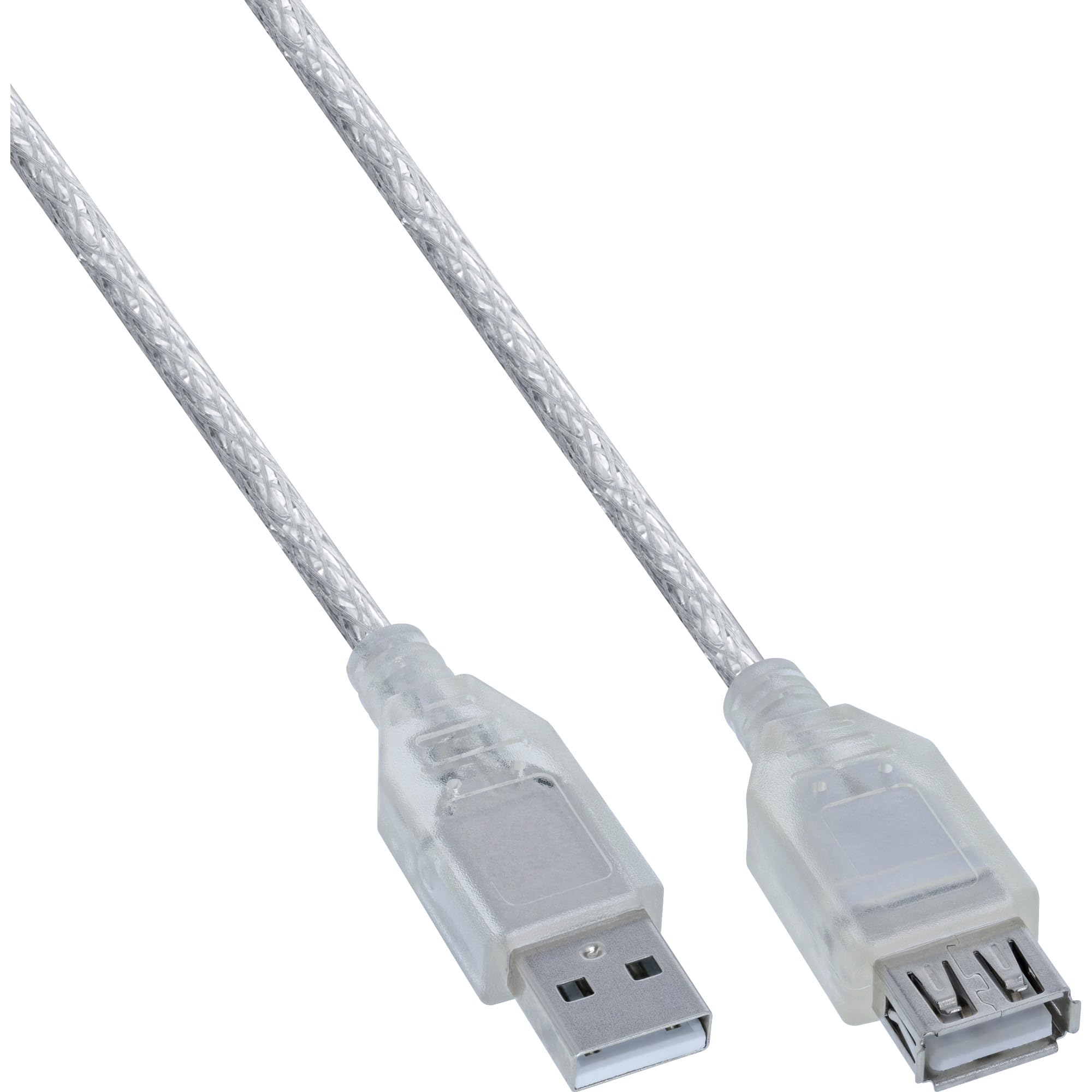 Intos InLine® USB 2.0 cable, InLine®, transparent, A M/F, 5m
