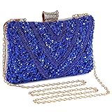 【Diseño Elegante】: El exterior del clutch mujer está cubierto con brillantes strass que lo hacen muy elegante y lujoso. Al traerla, serás la persona más encantadora de la fiesta. Muy adecuado para ceremonias, bodas, fiestas, etc.