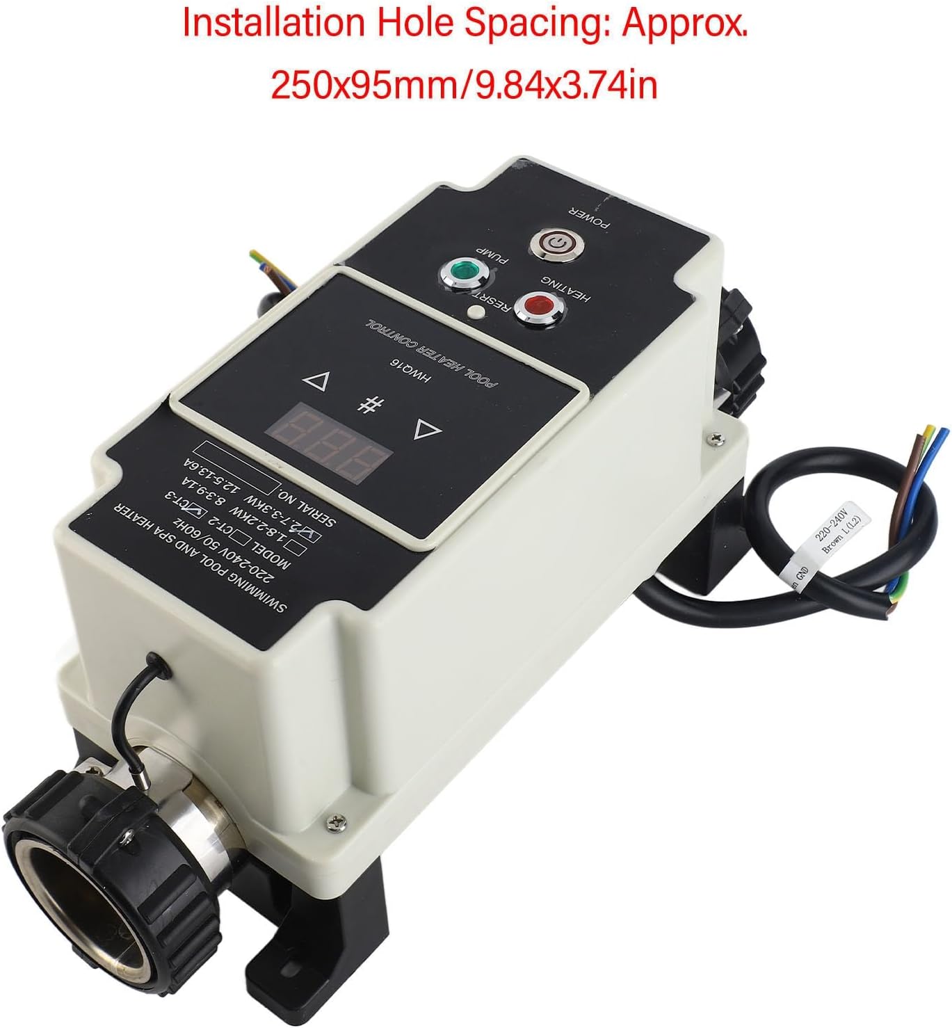 2.7 to 3.3KW Pool Heater Electric Swimming Pool Water Heater Hot Tub Thermostat with Digital Display for Hot Tub Spa Bathtub