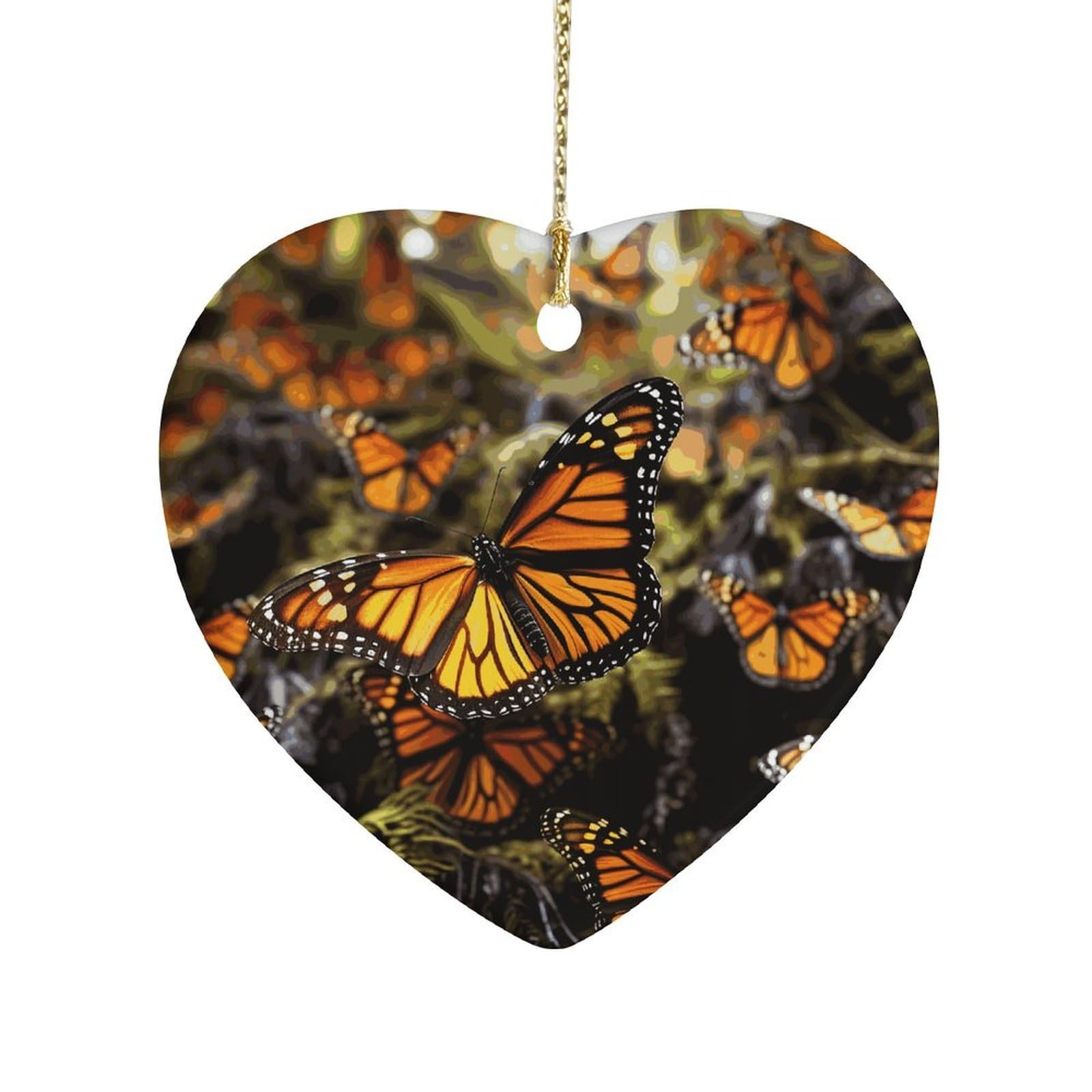 Fekiloot Style Monarch Butterfly Cluster Ceramic Ornament Home Decor Keepsake