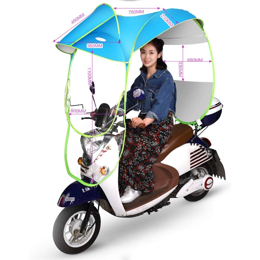 FAXIOAWA Uniwersalna osłona przeciwsłoneczna na motocykl, motocykl, parasol przeciwsłoneczny, osłona przeciwdeszczowa, uniwersalna, na rower, elektryczny, składany, wodoodporny parasol