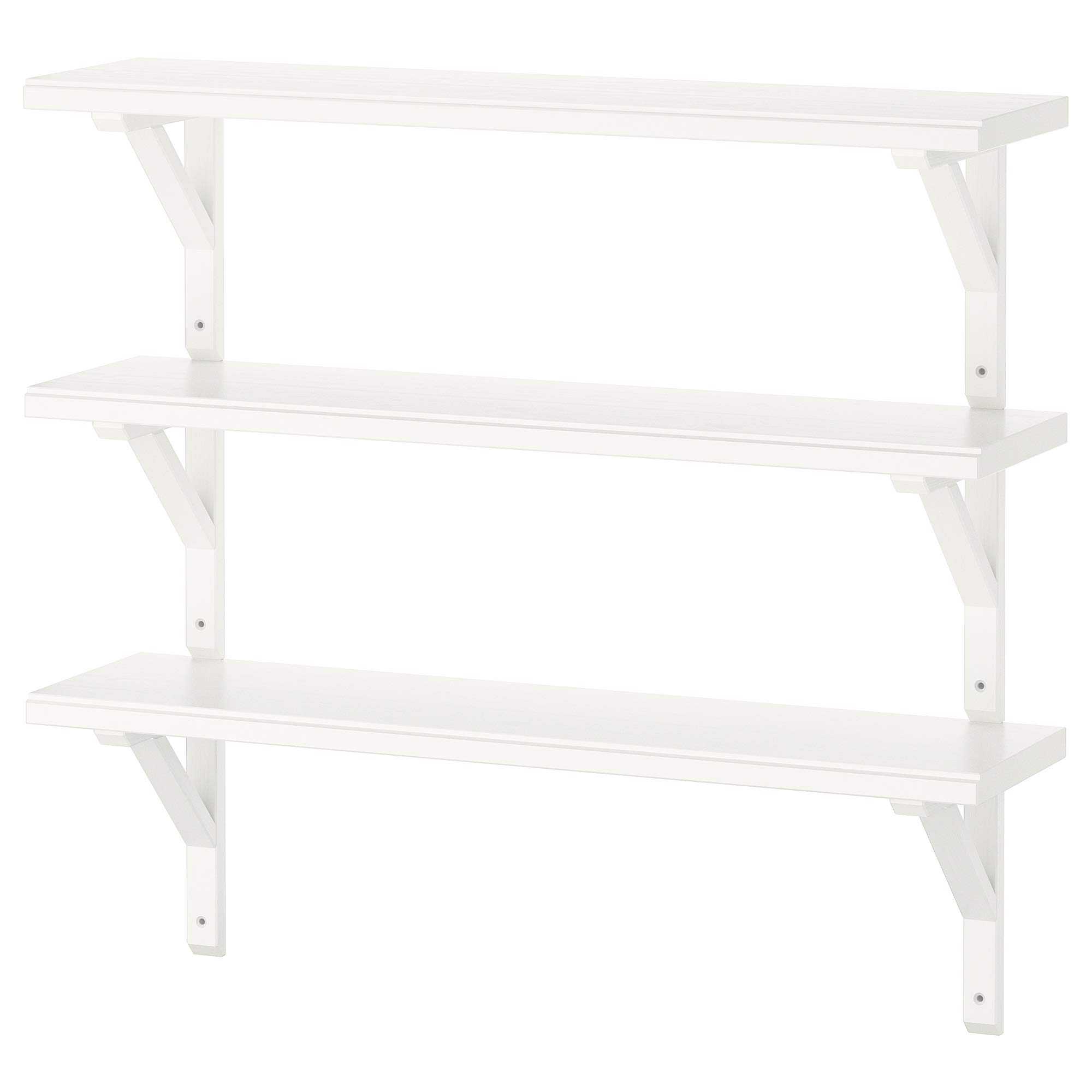 Étagère murale en tremble teinté blanc 80 x 20 cm tablette bois suspendue