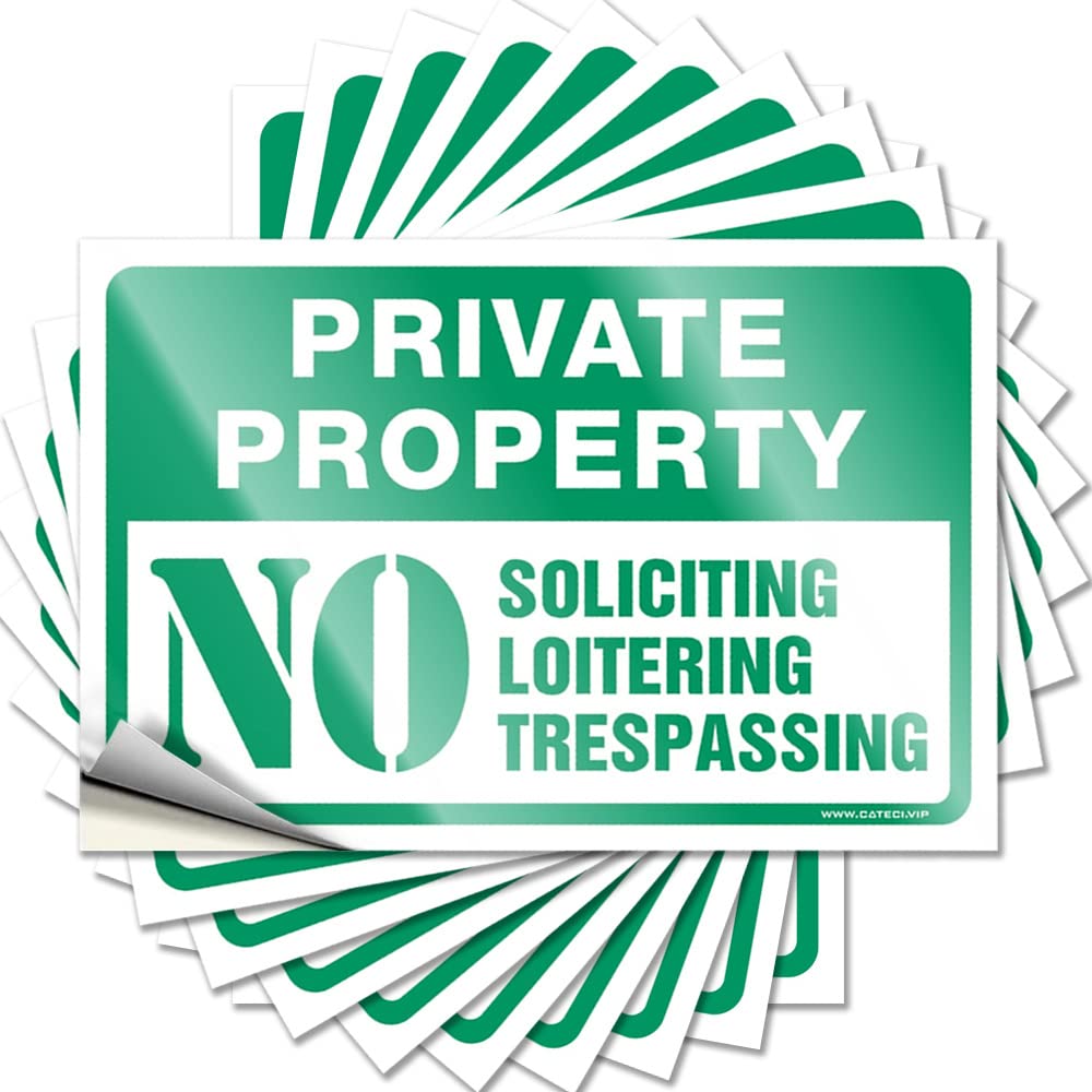 Stickers Inspirational Goods Hat Private Property No Trespassing Sign,no Loitering Sign,no Soliciting Sign for - No Residue Decals for Teacher(6X9CM)