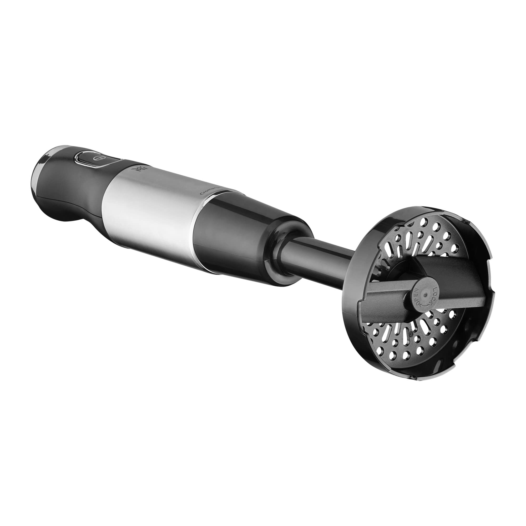WMF Kult X - Set di 5 frullatori a immersione, frusta, tritatutto, 600 Watt, bacchetta magica con contenitore da 700 ml, in acciaio inox opaco