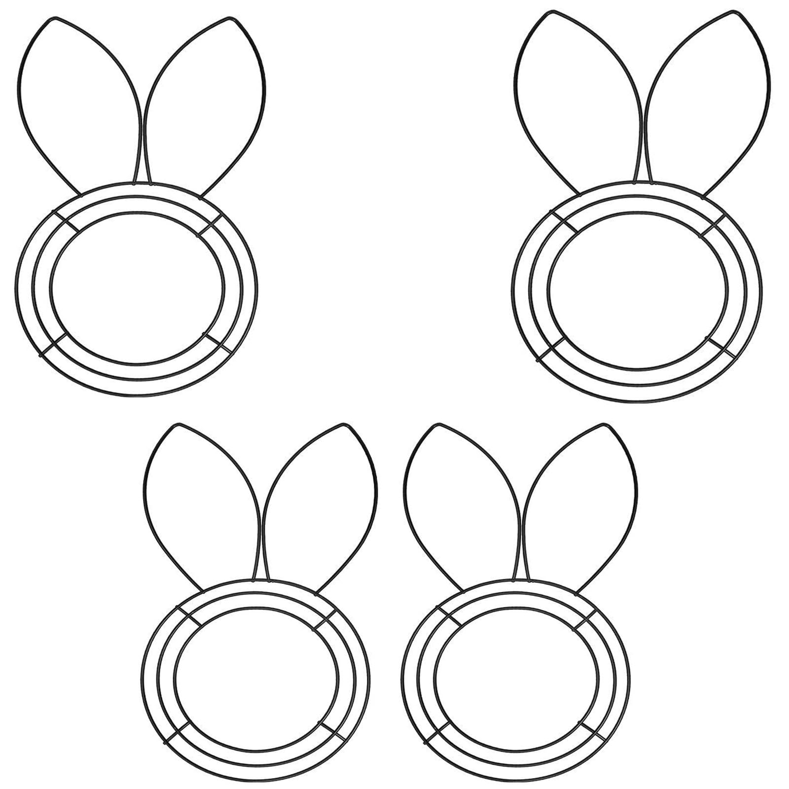 Wire Bunny Wreath Form,Easter Bunny Shape Wire Wreath Frame, DIY Garland Ornaments Accessories for Easter DIY Craft Hanging Decor (4)