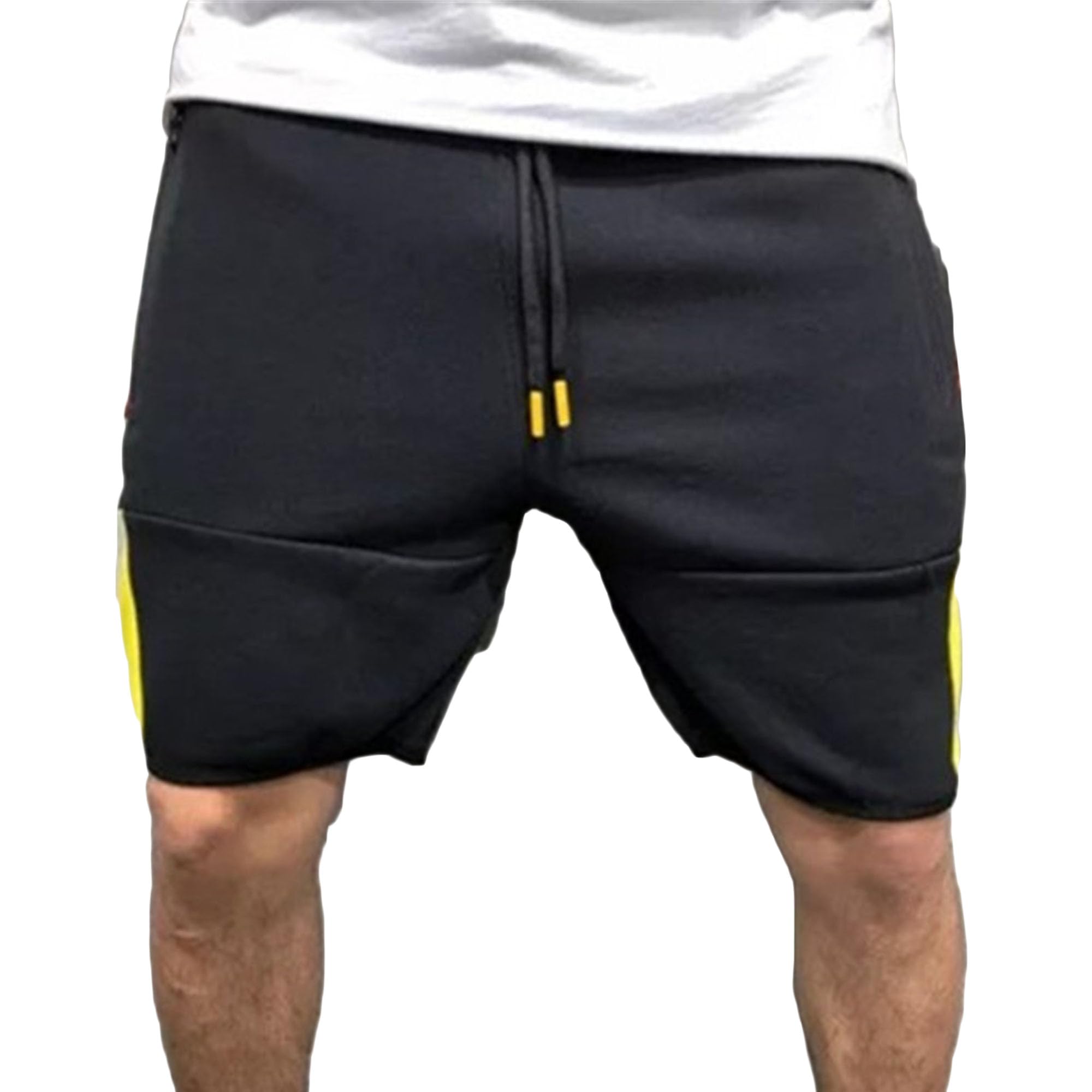 Mens Gym Drawstring Sports Shorts Lightweight Outdoor Work Short Pants Athletic Running with Zipper Pockets Short