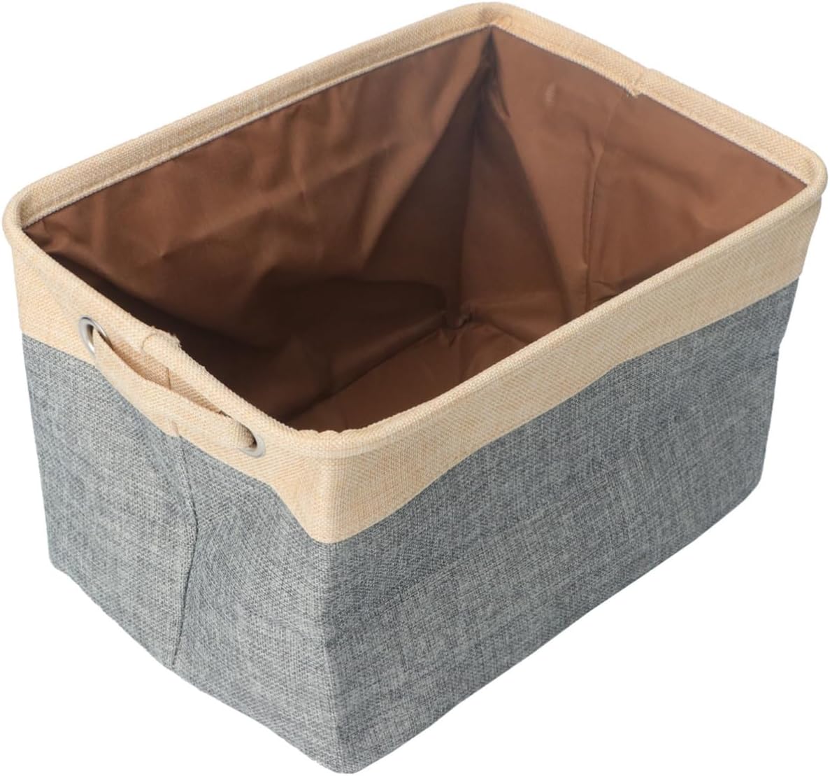 Foldable Beige Cloth Storage Basket and Sundries Large Capacity Portable Home Storage Organizer for Living Room and Laundry Easy to Carry Box