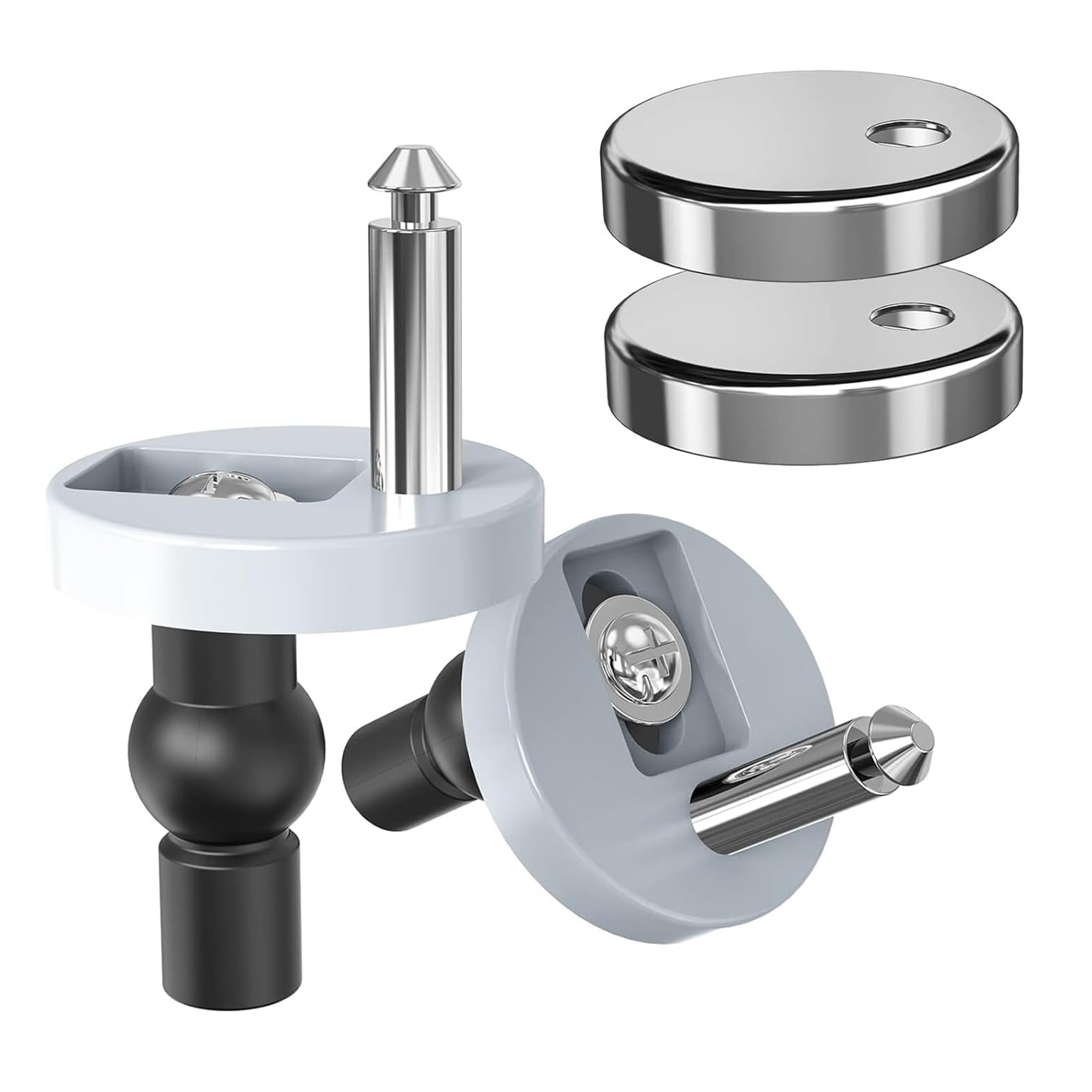 2 Pack Quick Release Toilet Seat Fixings, Toilet Seat Hinges Fixings, Universal Seats Fixing Kit for wc, Easy to Install