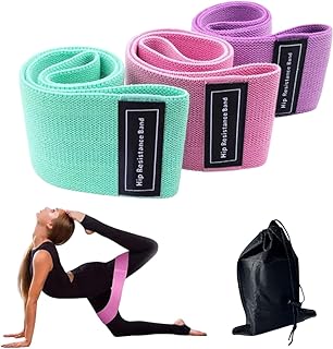 TPZORJX Fasce elastiche Fitness Antiscivolo e anti strappo in Tessuto – Set 3 Bande Elastiche con 3 Livelli di Resistenza per Glutei,Gambe e Fianchi – Ideali per Allenamenti Casa,Yoga,Pilates