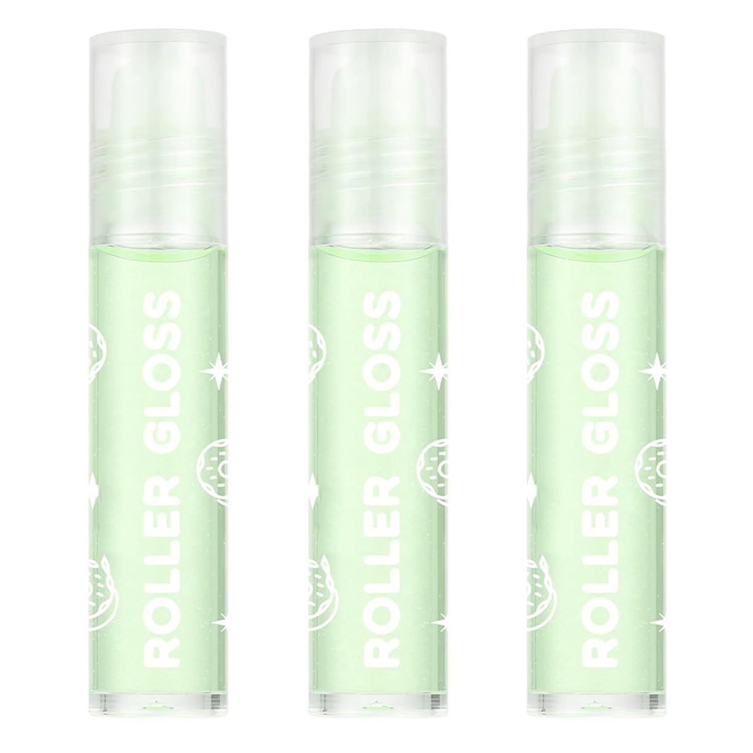 JEYPINMI Daily Hydrating Lip Oil 3pcs Roll On Transparent Gloss with Reflective Sparkle Finish Green One Size