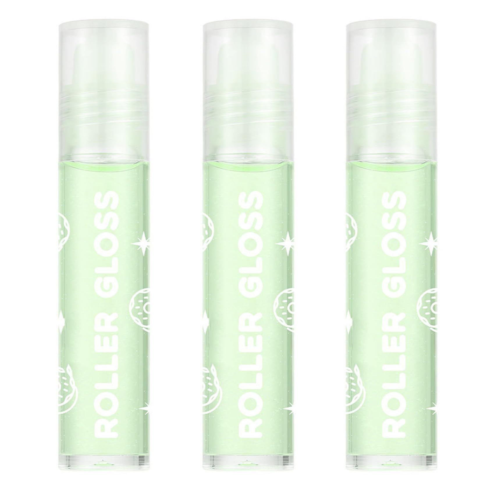 JEYPINMI Daily Hydrating Lip Oil 3pcs Roll On Transparent Gloss with Reflective Sparkle Finish Green One Size