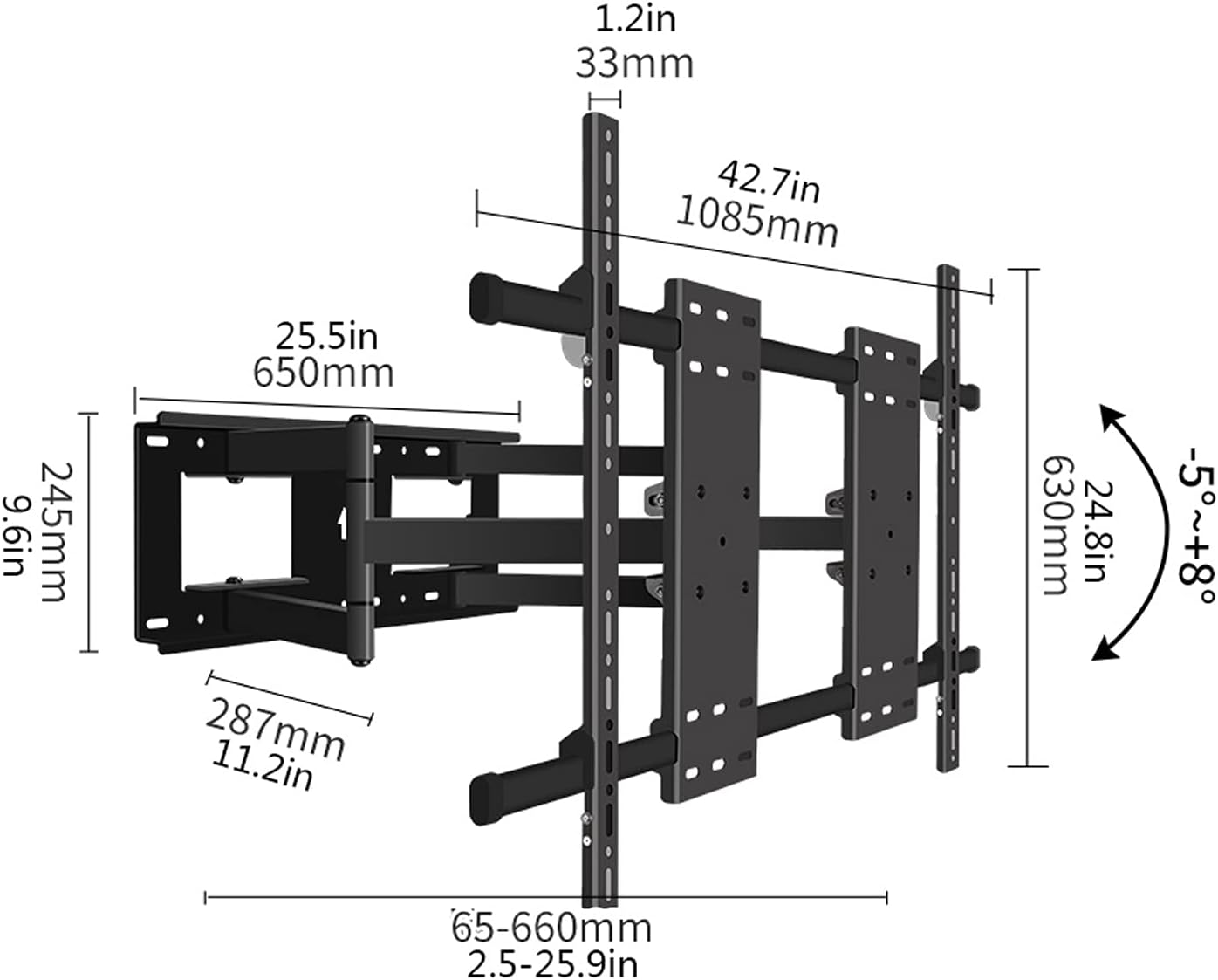 TV Mounts Universal TV Stand Universal TV Bracket Six-arm Rotating Tilting TV Mount Heavy-Duty Wall Mounted TV Bracket for Most 70-12 Inch Flat Sn TVs TV Stand TV Wall Mount
