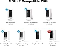 Vista 2 de Paquete de 2 soportes de montaje en pared ajustables compatibles con Ring Stick Up Cam y Ring Indoor Cam (1ª generación), ángulo de visión perfecto