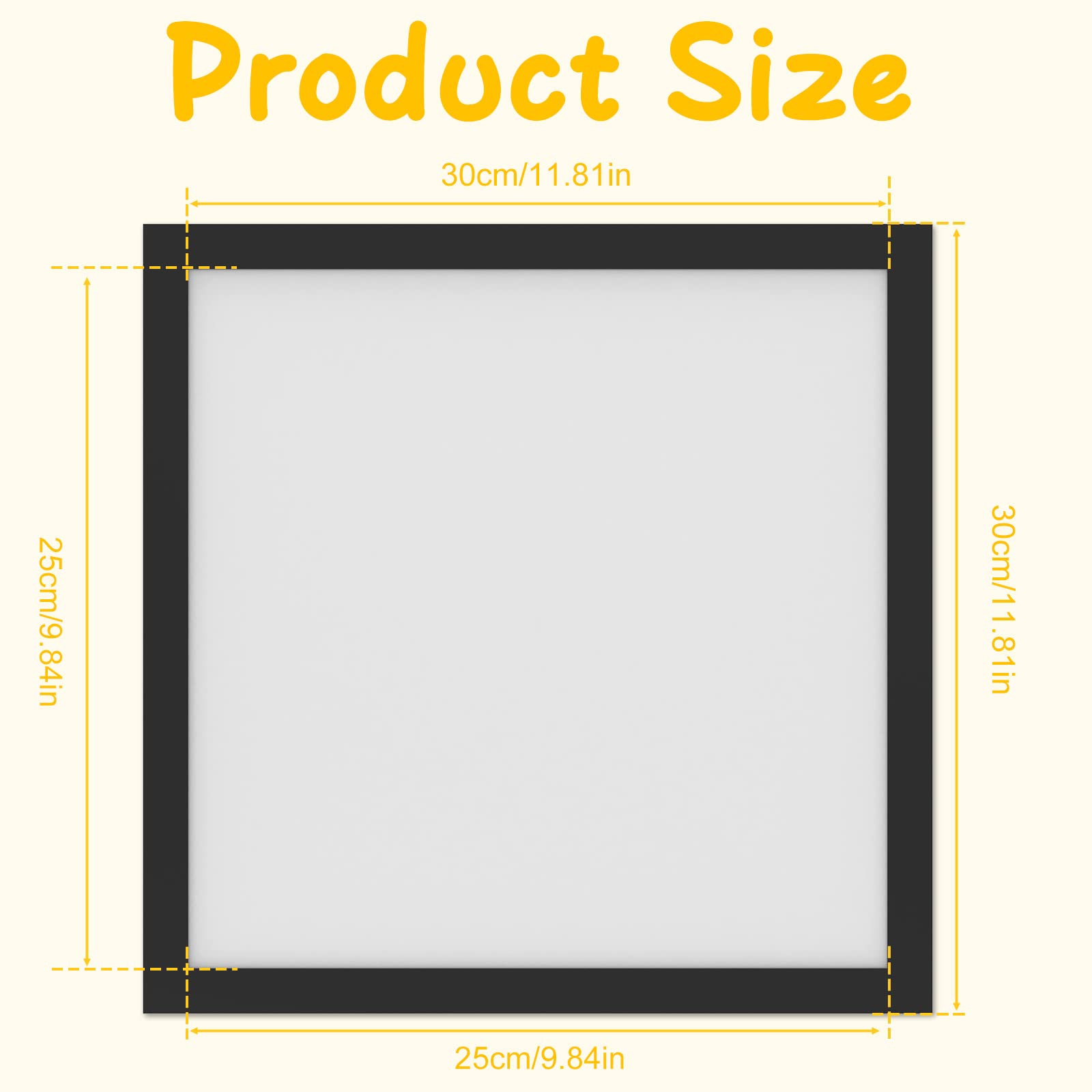 Txkrhwa 5Pcs Frames, Self Adhesive Diamond Art Magnetic Frame, Easy to Use Diamond Art Picture Frames Flexible PVC Frame for Wall Window Art Decor Inner Size 25×35cm/25×25cm