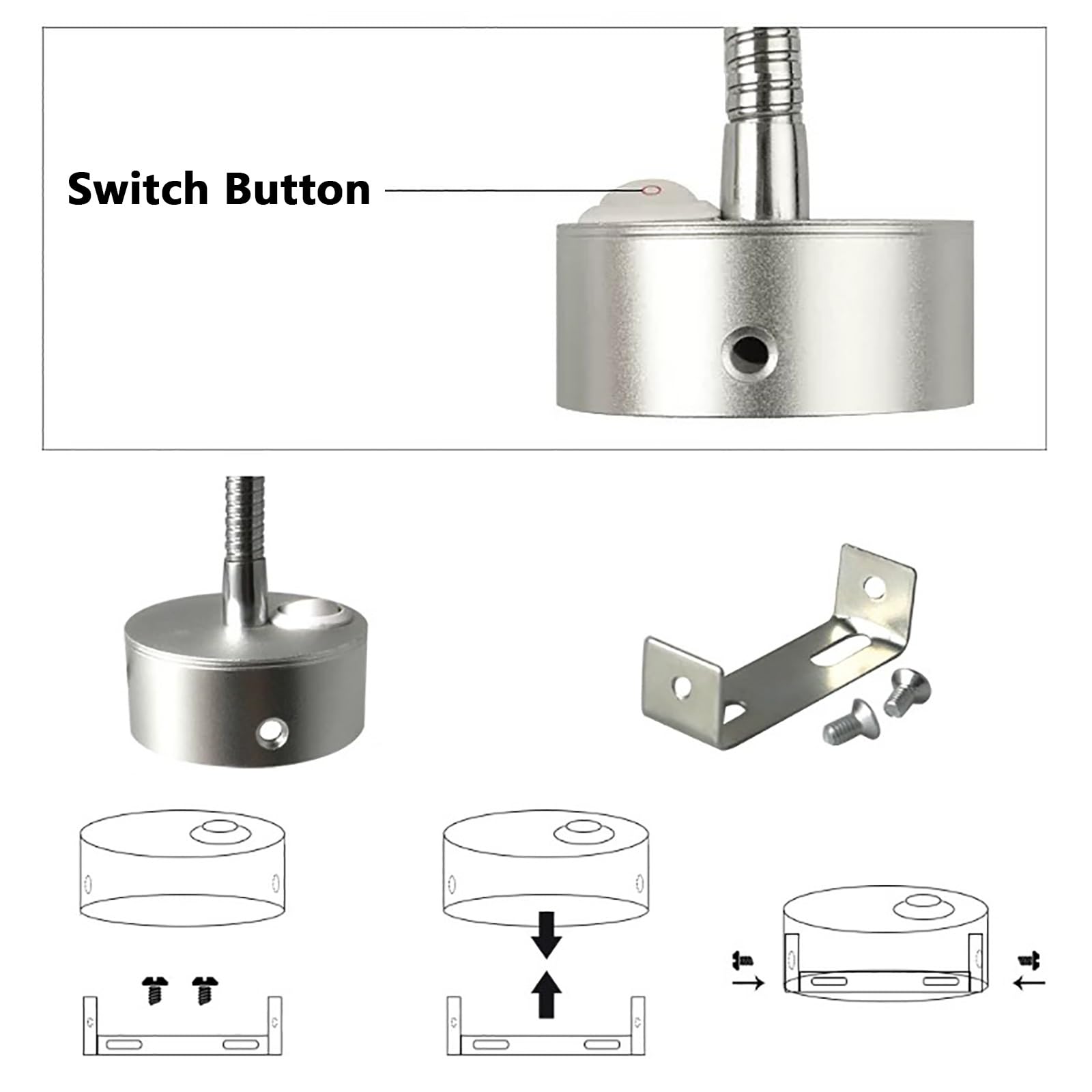 Lampada da Lavoro da 5W con Collo D'oca Flessibile, Lampada Per Officina Meccanica, Illuminazione Industriale da Banco con Fissaggio a Vite(24-36V)