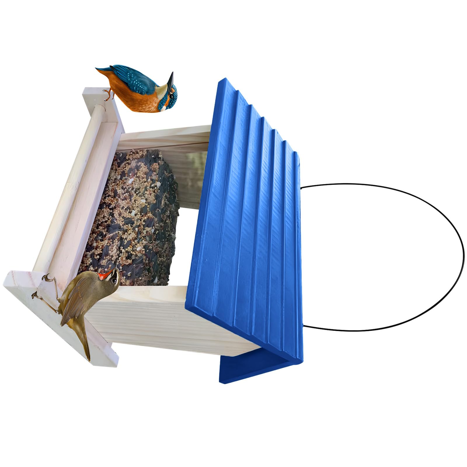 XuQiZZpp Wooden Hanging Bird Feeder For Outdoor Wild Bird Observation And Garden Backyard Decoration WildBird Shelter Birdhouse