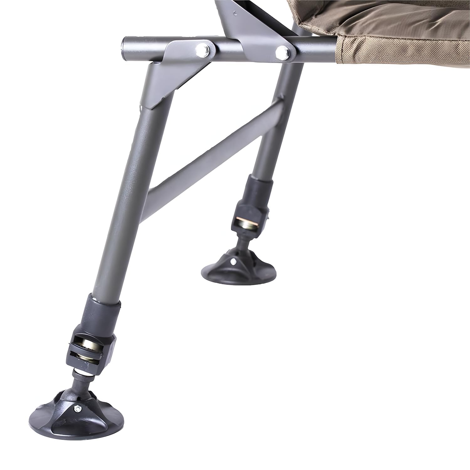 Faith Lounge Chair XL - Sedia da pesca con rivestimento in pile - Massimo comfort durante - Braccioli - Struttura in metallo - Gambe regolabili - Design compatto - Portata massima 110kg - 92x66x99cm