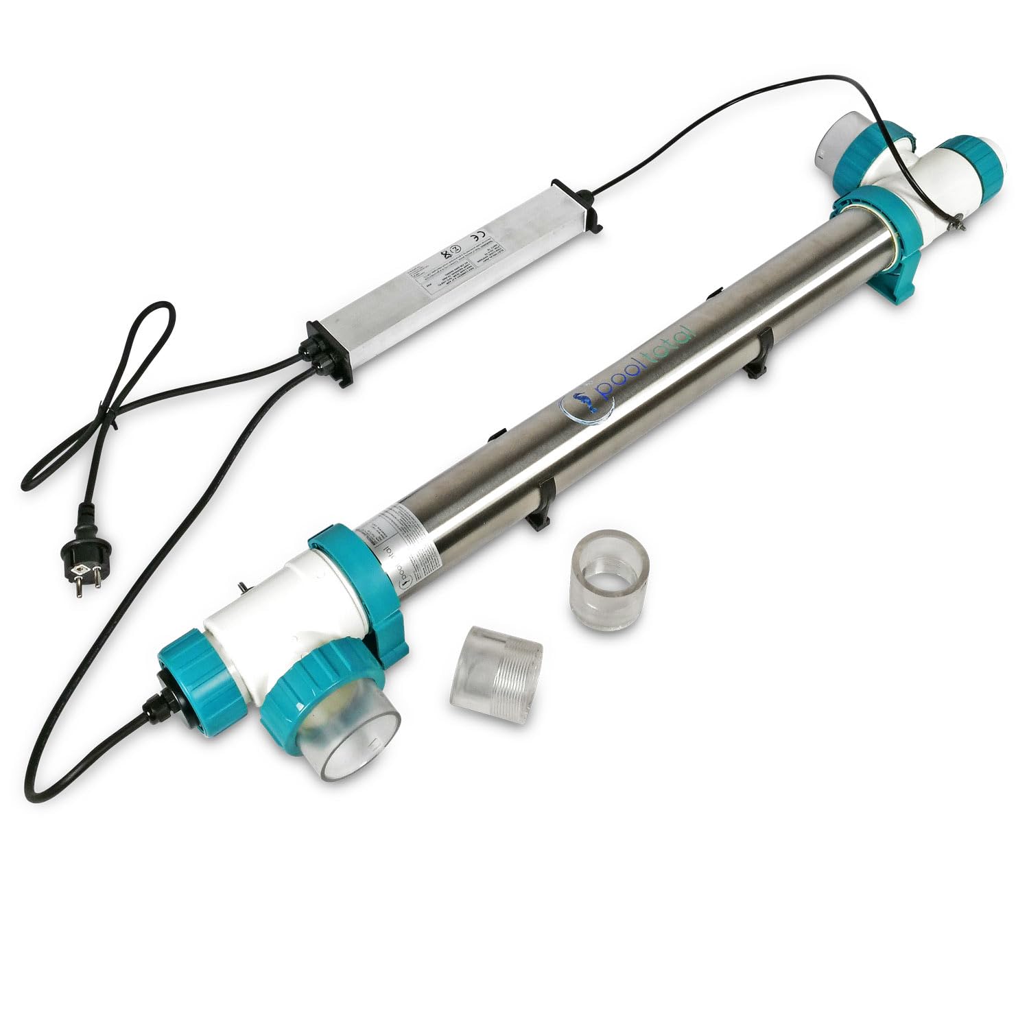 Premium UVC Klärer Wasserklärer mit UV Lampe Teichklärer Entkeimungsgerät für Schwimmbecken und Pool Vorklärgerät Effizient Umweltfreundlich Sauber Klares Wasser (75W Duplex (Salzwasser))