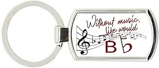 Music Note - Without Music Life Would Bb Rectangle Keyring, Music Note Keyring, Gift For Music Lover, Music Keychain, Music Gift