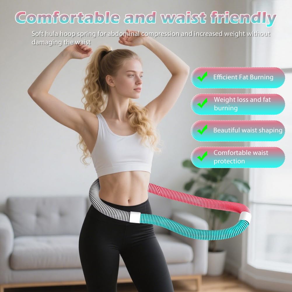 Hula Hoop morbido ponderato per adulti, pieghevole hula hoop per dimagrire, morbido hula hoop, cerchio primaverile per casa, palestra, scuola, 1,4 kg