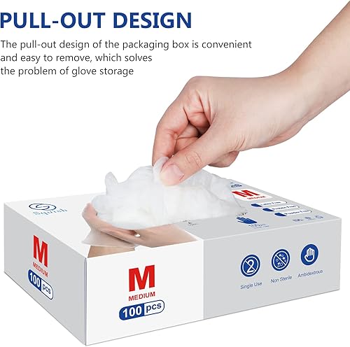 Miniatura 2 de squish Guantes desechables medianos transparentes y guantes grandes