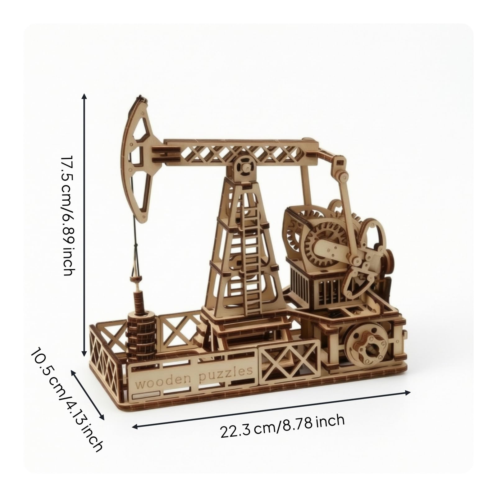 Modellino di Pozzo Petrolifero Tagliato a Kit di Montaggio in Legno Meccanico Kit Costruzione per Scrivania