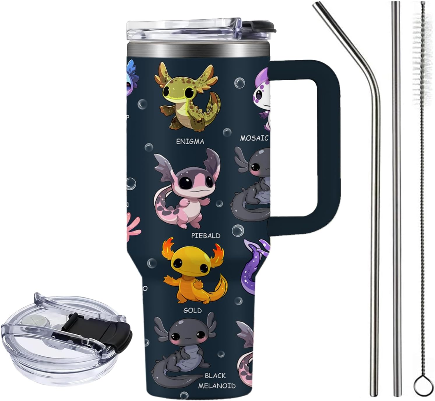 Axolotl Gifts, 40oz Axolotls of The World Axolotl Tumbler with Straw and Lid, Gifts for Axolotl Lovers, Axolotl Stuff, Axolotl Birthday Gifts For Girls/Boys, Axolotl Cup, Axolotl Coffee Travel Mug - Image 3