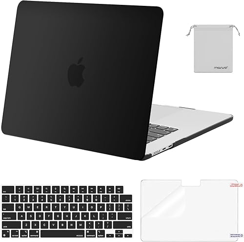 Miniatura 60 de MOSISO Funda compatible con MacBook Air de 15 pulgadas M4 M3 M2 2025 2024 2023 versión A3241 A3114 A2941 con Touch ID, funda rígida de plástico