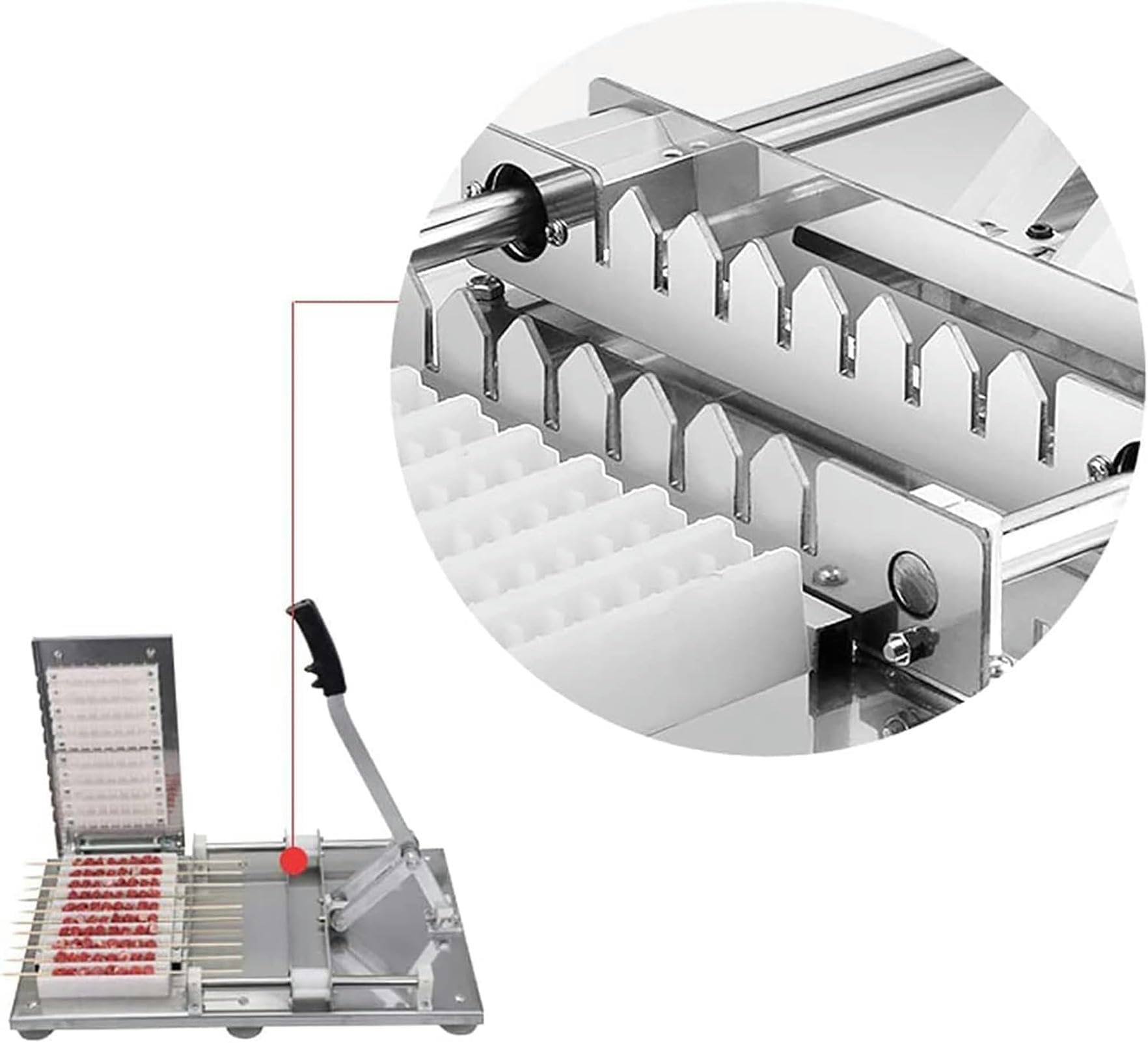 Spiedini per carne e barbecue, 10 fori, in acciaio inox, per spiedini di carne, kit per grigliare, facile da usare, per cucina, barbecue, negozio, picnic