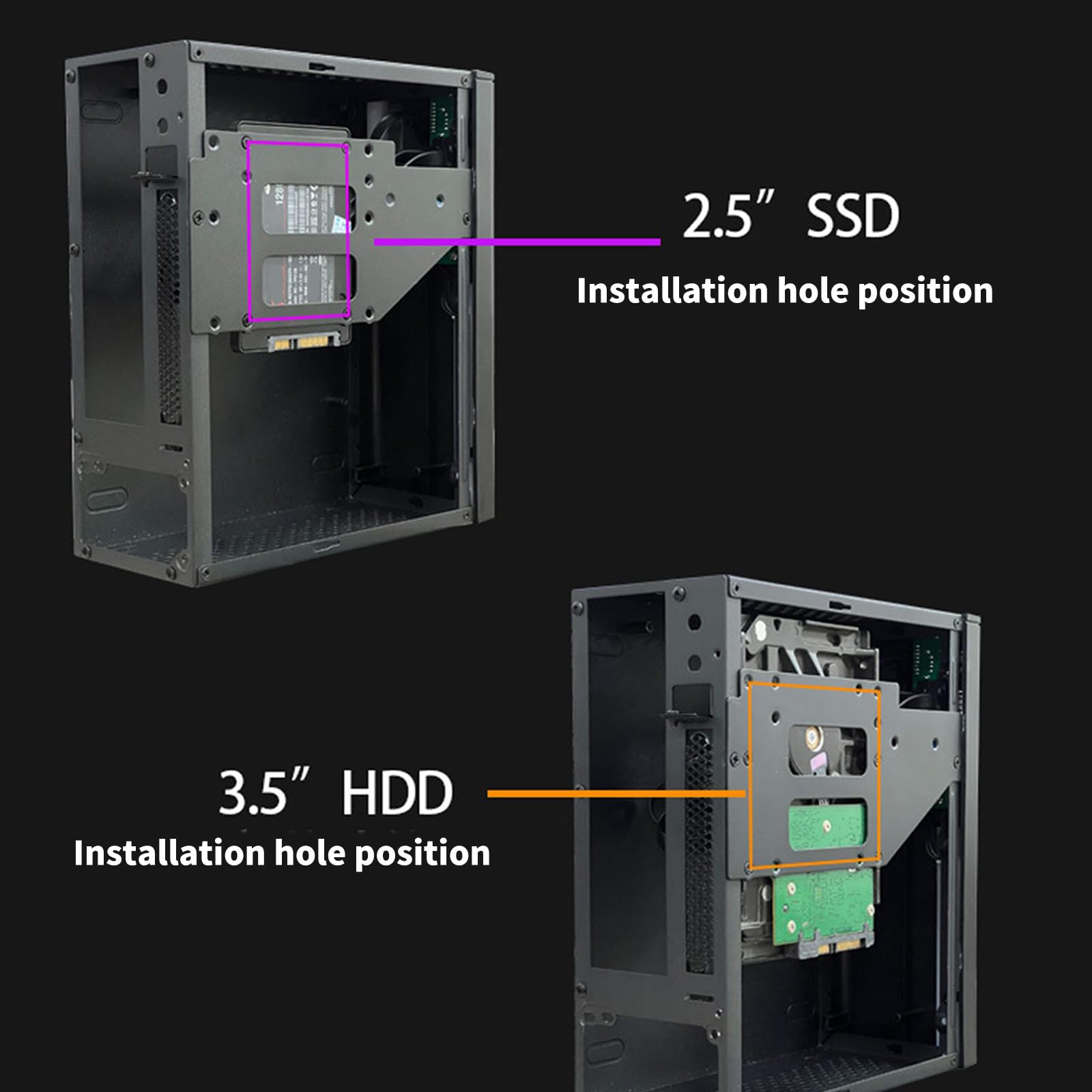 Portatile resistente della costruzione d'acciaio della cassa del computer di ITX miniatura per il caso di fattore di forma piccolo delle postazioni di lavoro
