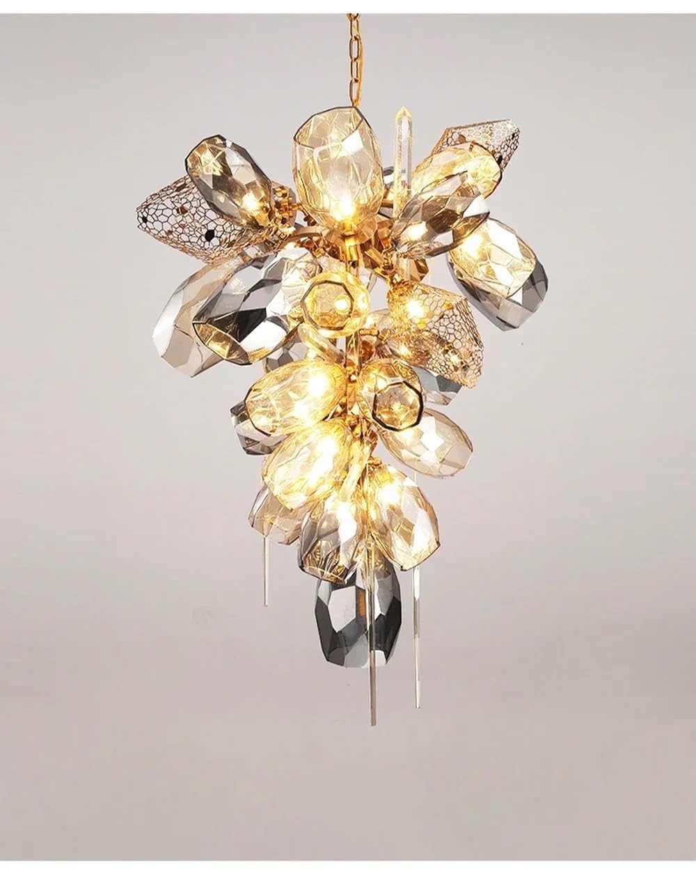 PCXEHUYP Modern Chandelier, Post-Modern Designer Diningroom Chandeliers for LivingRoom Ceiling Staircase Hanging Lamp Glass Decor Light Lustre(Natural,H110cm)
