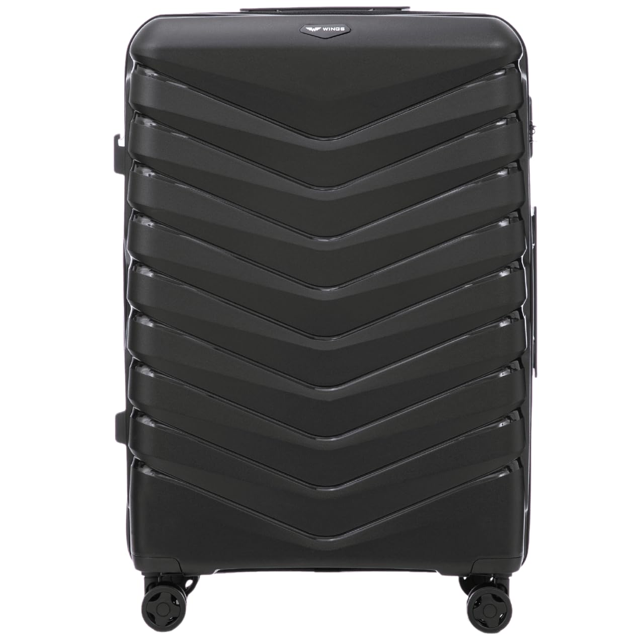Wings Maleta rígida | Maleta de viaje y trolleys | ultraligero con ruedas | Maleta Trolley Equipaje de mano | Maleta rígida con candado | para avión, Negro , 75x50x30 cm, Maleta