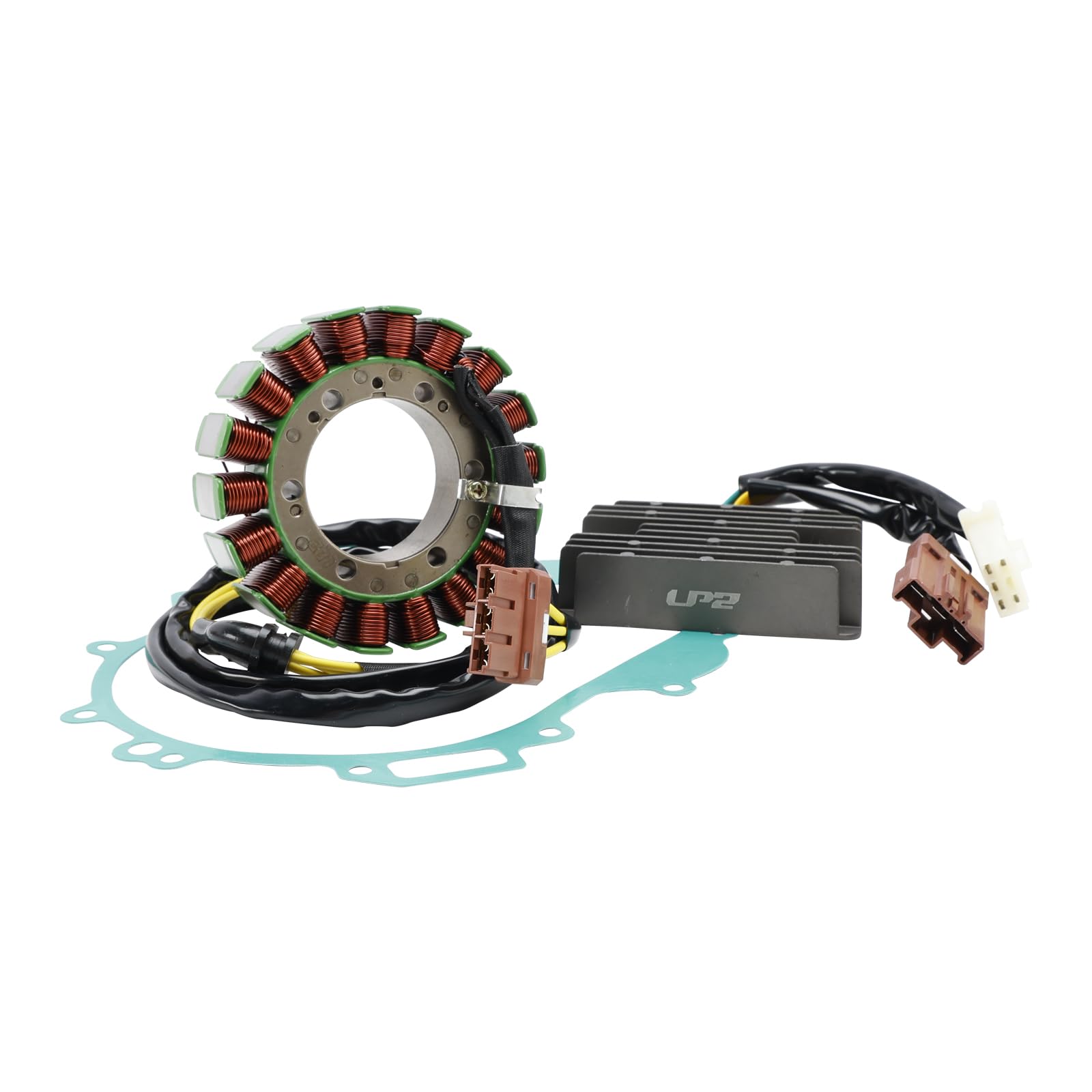 Magneto Coil Stator + Voltage Regulator + Gasket Assy Adatto per Aprilia RSV 1000 R 2004-2008 / RSV1000 Tuono 2006-2009