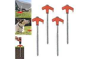 8" Screw in Tent Stakes - Ground Anchors Screw in
