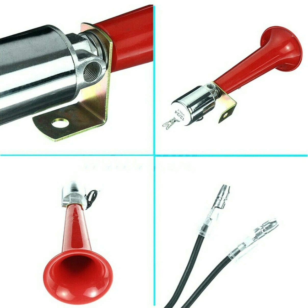 2x 300DB 12V Elektrisch-Schnecken Klang Hupe Laut Horn Lufthorn