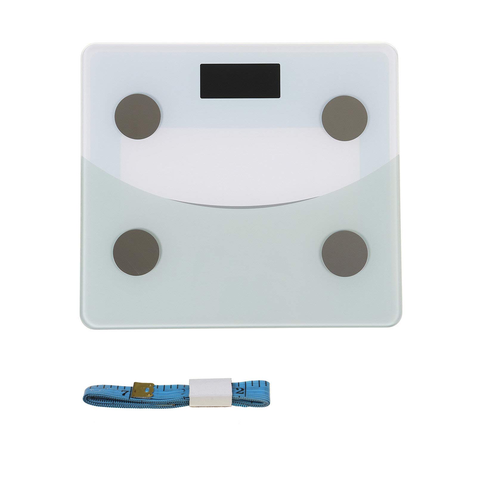 modny design 180 kg Zakres pomiarowy Waga Bluetooth z cyfrowym wyświetlaczem LED Overbold APP Waga łazienkowa Waga ciała Wireless Smart Digital (kolor: czarny) (czarny)