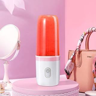 YXZQ Sokowirówka, mini osobisty mikser do owoców, przenośny, mały sokowirówka, elektryczna sokowirówka, 4 ostrza, 300 ml, mleko owocowe, shake, różowa