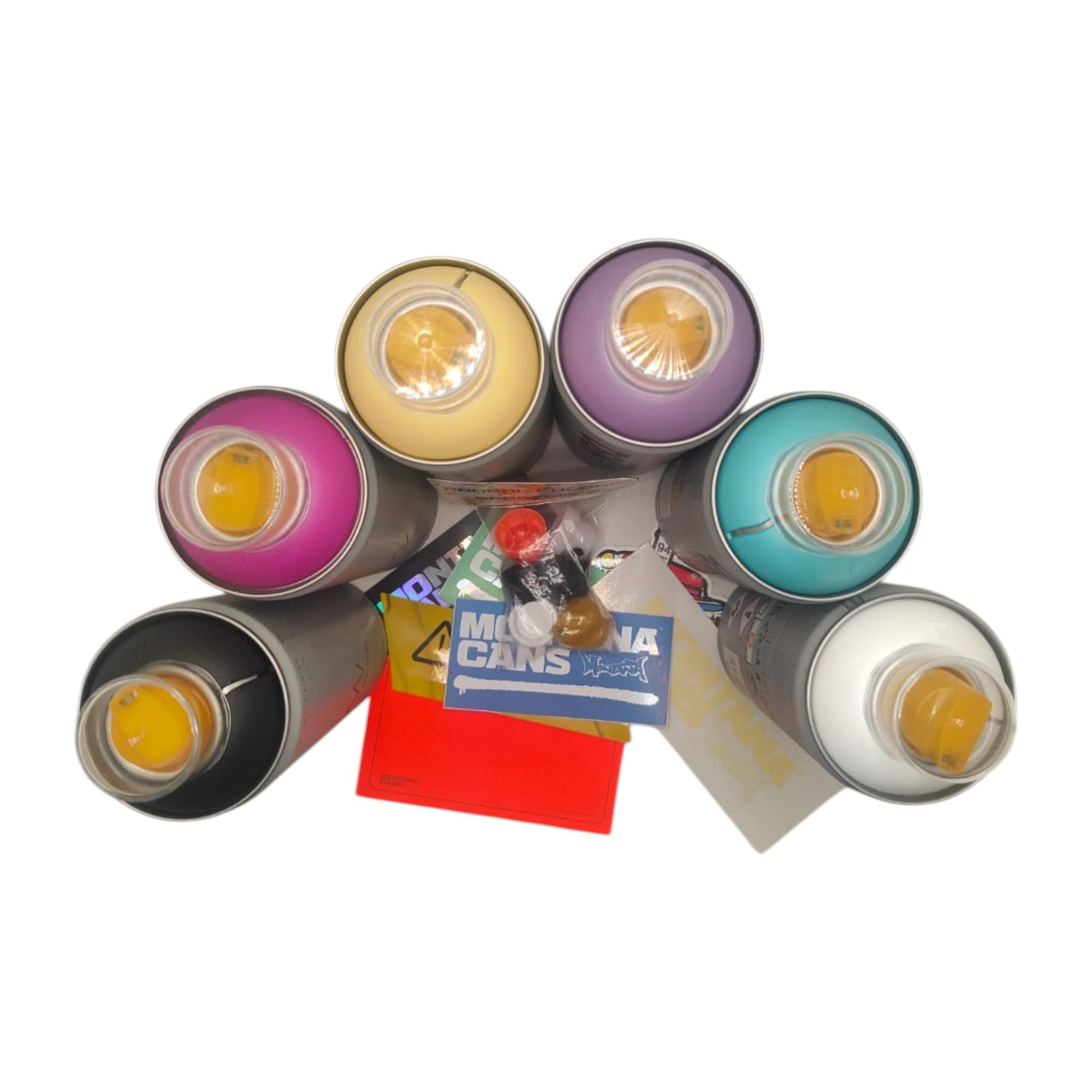 PROGAL COLORS NBQ Sprühfarbe, 6 x 400 ml, matt, Restaurierung, Straßenkunst, Dekoration, DYV, Graffiti, geringer Druck (Mix, 6)