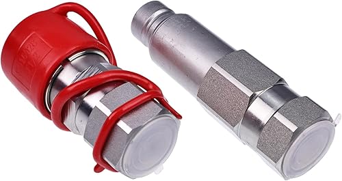 Miniatura 3 de 7246777 7246790 Kit de acoplador de cara plana macho y hembra compatible con Bobcat 542 653 751 853 963 B100 B200 B250 BL275 319 320 334 418 425 428