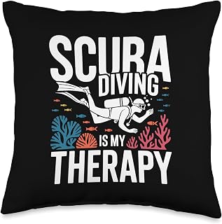 Scuba Diving is My Therapy Reef Vibes Throw Pillow