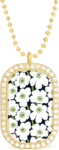 Amazon | ネックレス マリメッコ 花柄 アクセサリー ペンダント 金属  