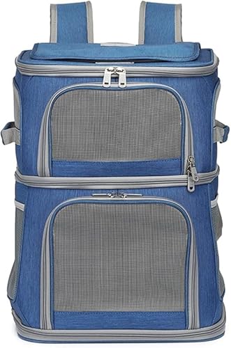 CokBluペットキャリーリュック 2 段式 耐荷重機能 犬・猫・うさぎ用 中大型猫・小型犬対応 シルバー 旅行・通院・アウトドア最適?