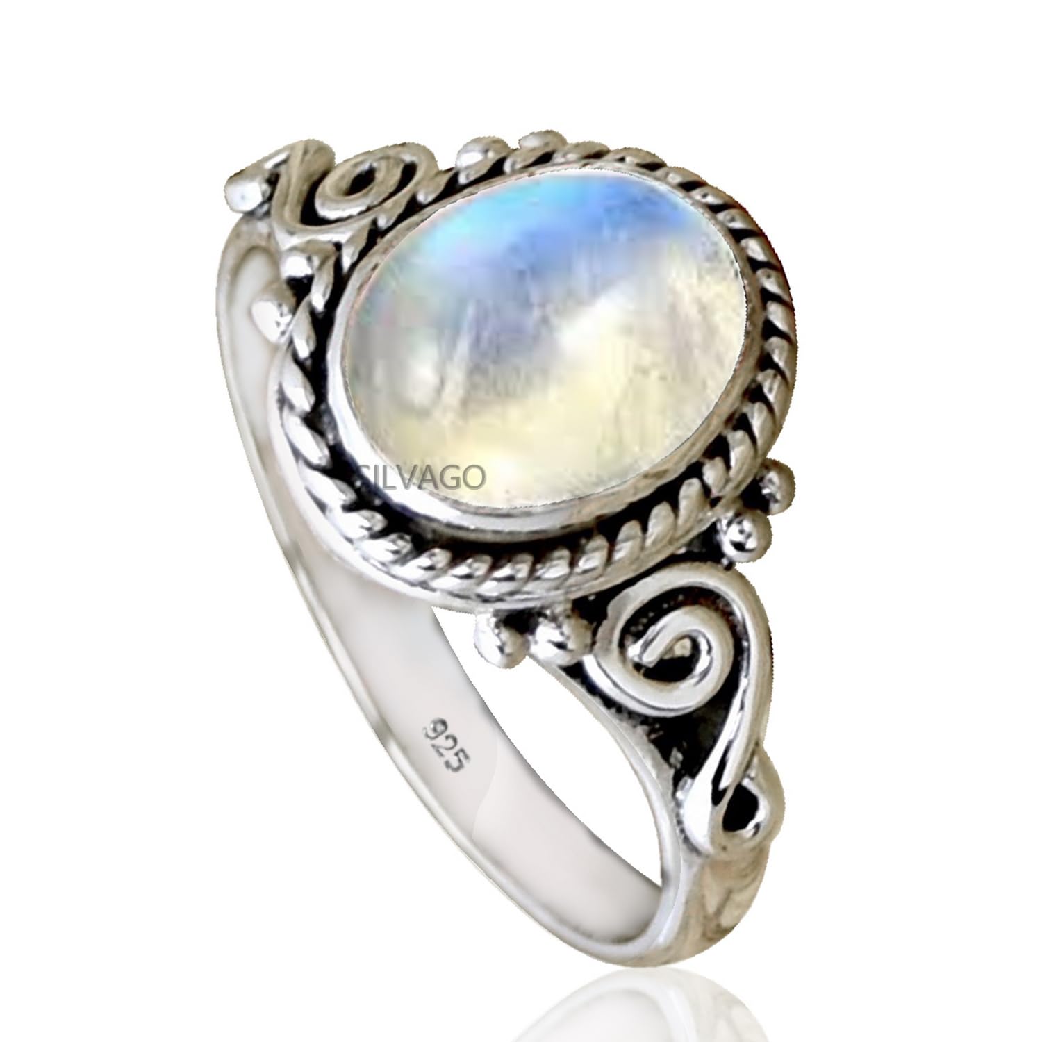 925 Sterling Silver Ring for Womens Emerald Ring, Engagement Ring Bezel Set May Birthstone Gemstone Ring, Christmas Gift