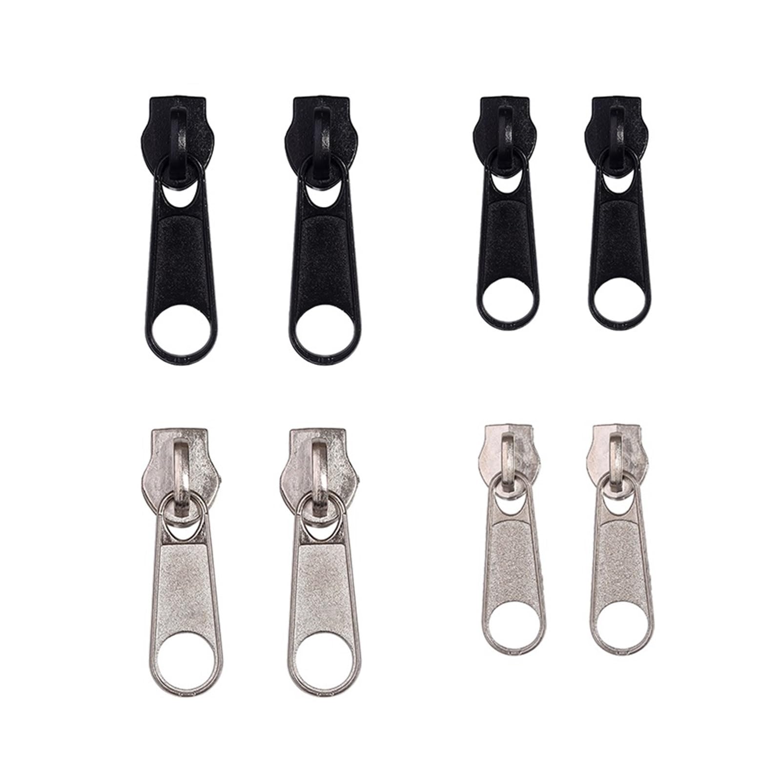 Tirones para deslizamientos de cremallera de metal 8 Uds. Cremalleras de Metal, cremalleras de nailon, chaqueta, bolso, monedero, bolsillos, reparación de cabezales de cremalleras, Kits de reparación,