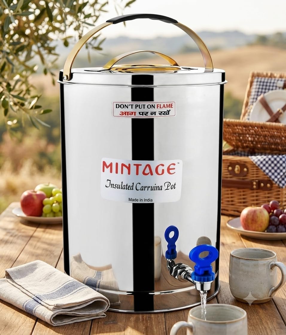 Mintage Alpine Tea Container 5 Liters Stainless Steel Insulated | Leakproof Durable | Heat Retention Lightweight | Storage Solution | Beverage Preservation | Teapot Dispenser Jar | Canteen Chai Kettle 2