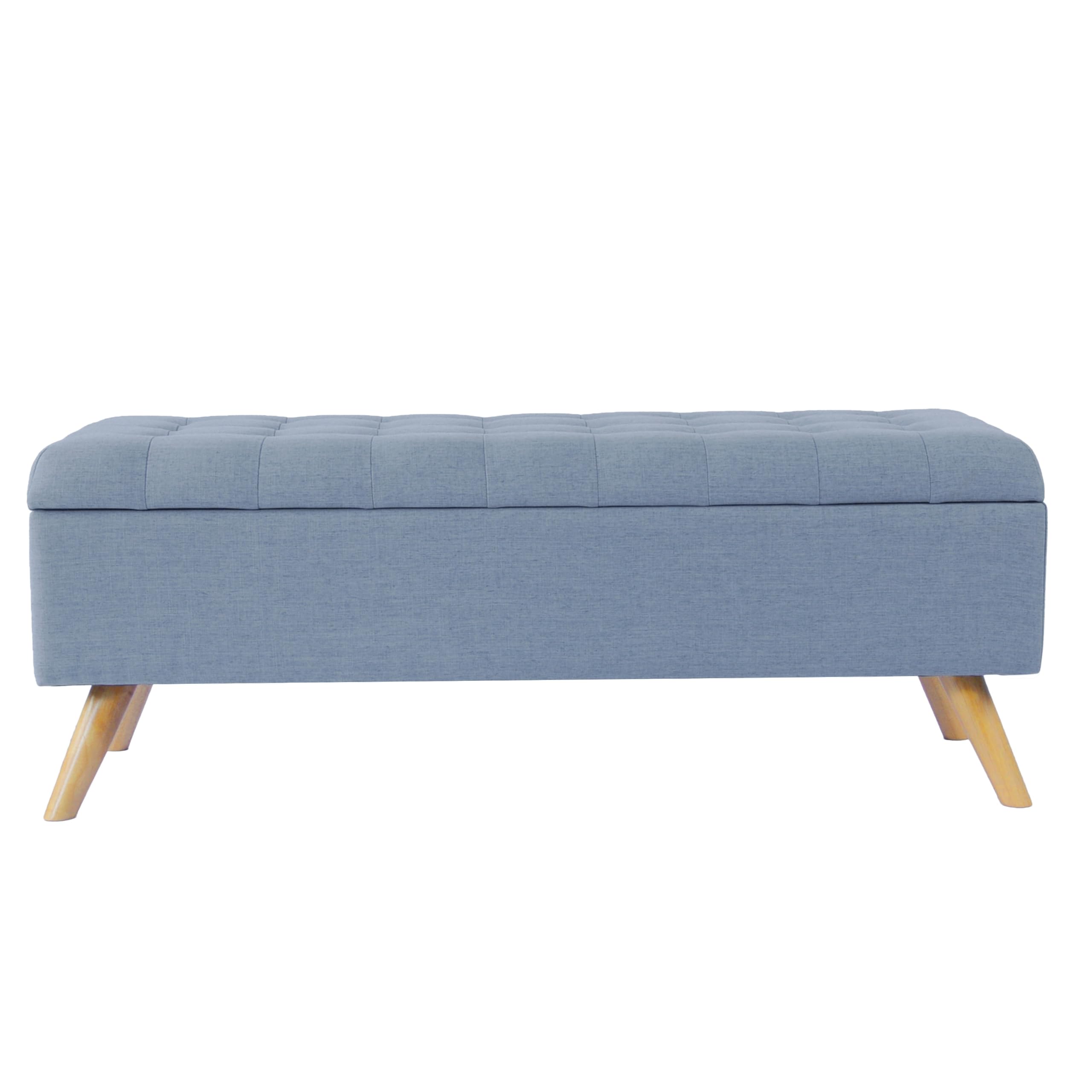 View 1 of **PARTS ONLY** HomePop 48" Modern Tufted Storage Bench - Dusty Blue Woven