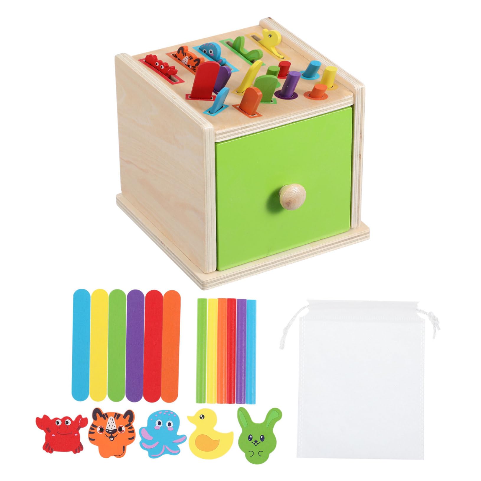 SOLUSTRE Juguete de Madera para Clasificación de Formas Montessori, 1 Juego