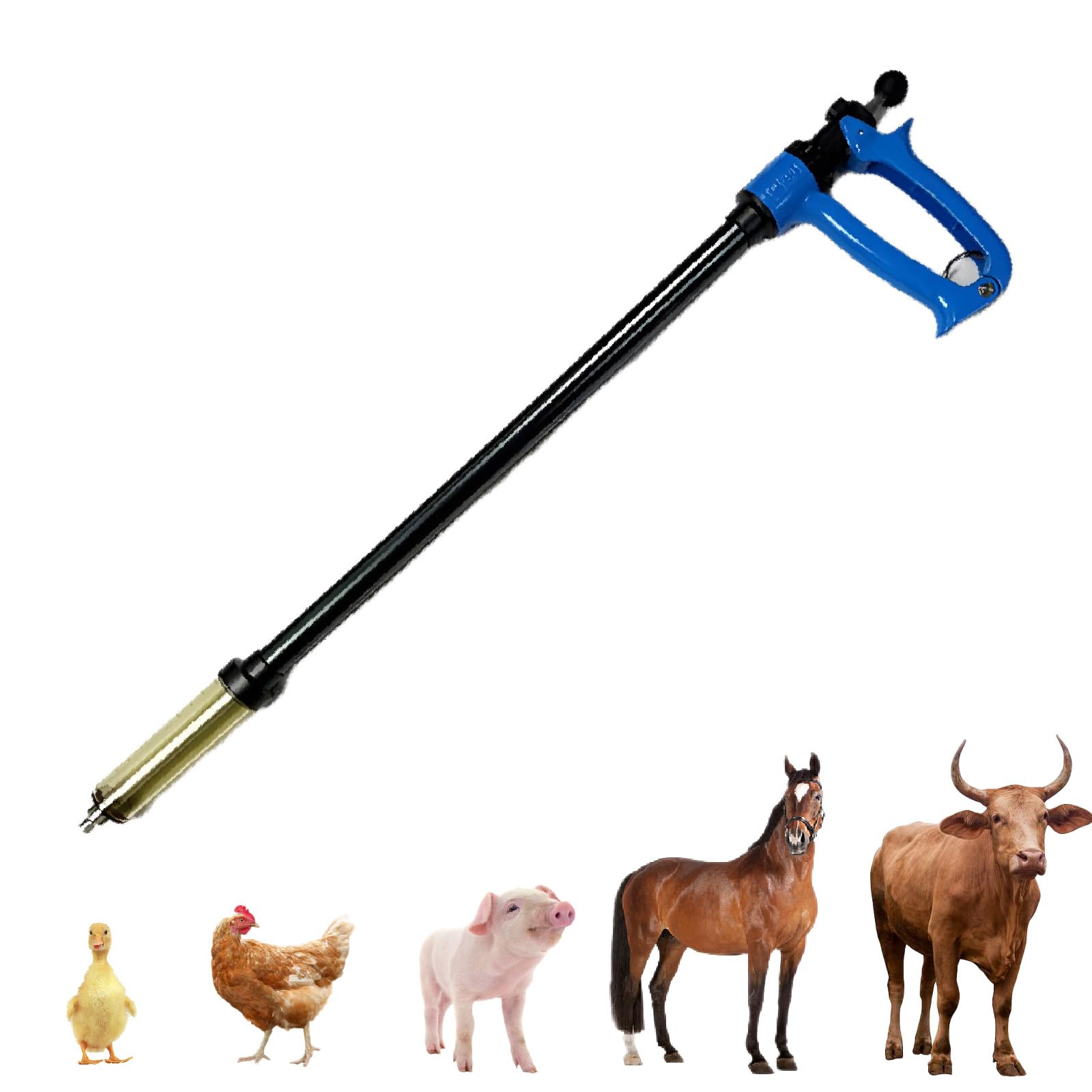 Jeringa Inyectora Ajustable SemiautomáTica De 25 Ml, Dispensador De Medicamentos Veterinarios, Bomba De Jeringa De PrecisióN, Ajustable De 0,5 Ml A 2,5 Ml (azul, 25ml)